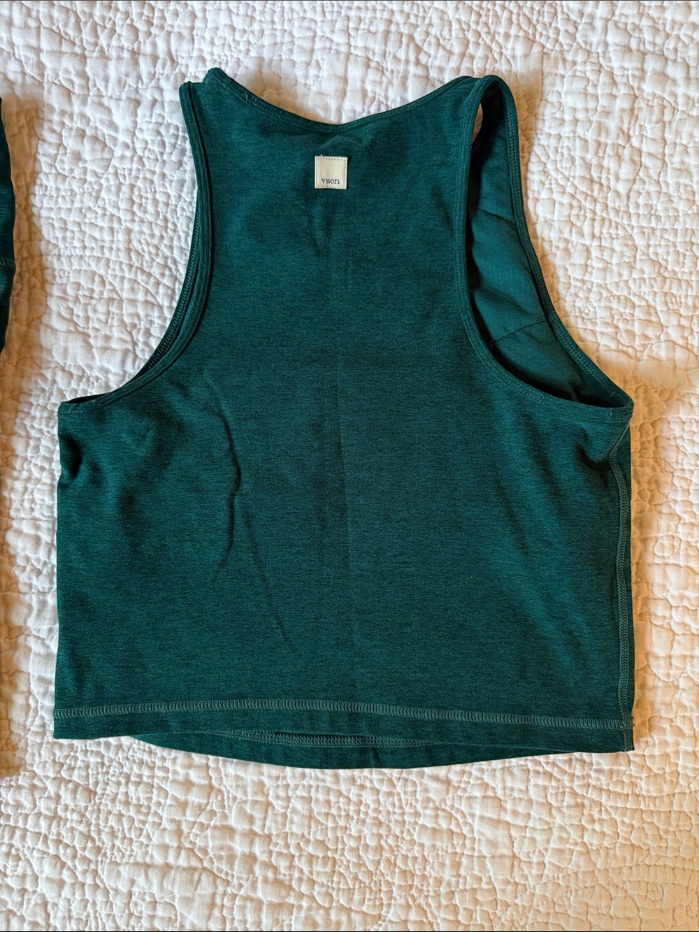 Vuori Elevation High Rise Leggings + Plyo Tank Matching Set Green S - Picture 4 of 8